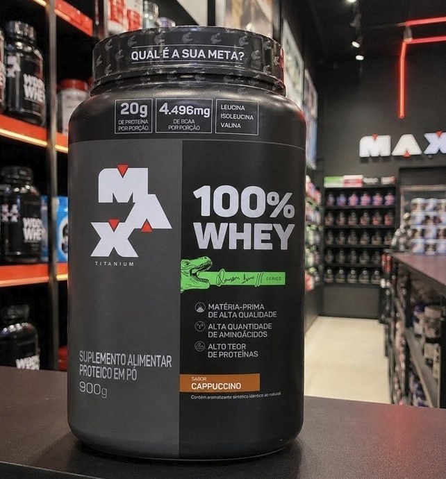 100% Whey (900g), Cappuccino, Max Titanium