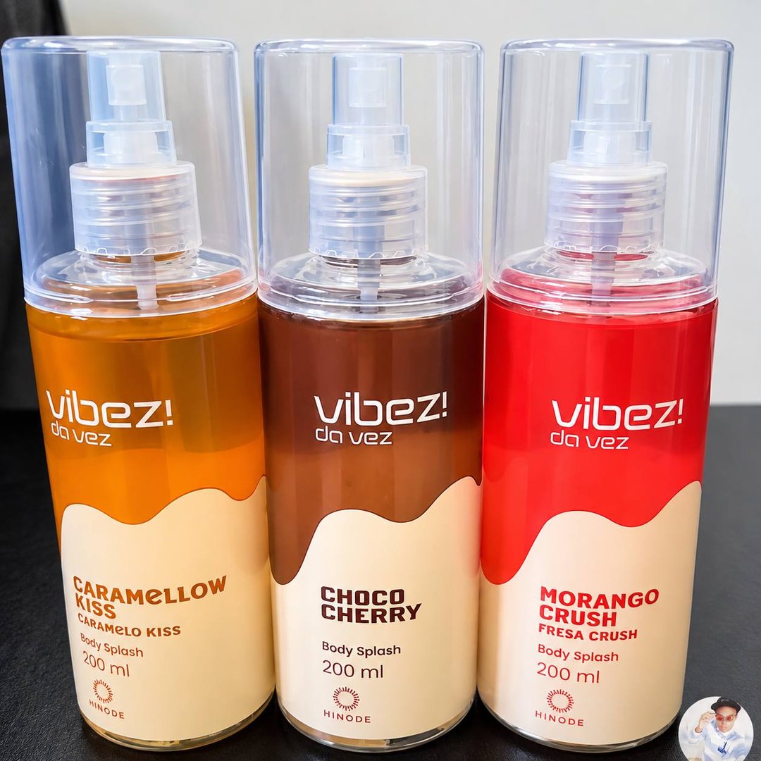 Kit 3 Body Splashes Vibez da Vez! Choco Cherry + Morango Crush + Caramellow Kiss