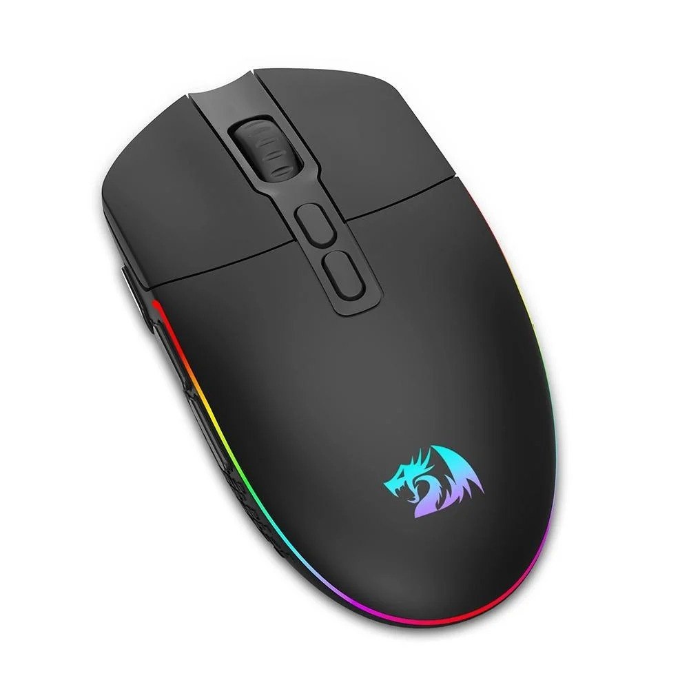 Mouse Gamer Sem Fio Redragon Invader Pro, RGB, 10000 DPI, 8 Botões, Wireless, Preto - M719RGB-PRO