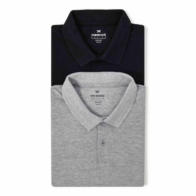 Kit Com 2 Camisas Polo Básicas Masculinas Em Piquet Hering