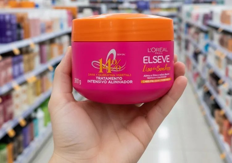 🤓L'Oréal Paris Elseve Liso dos Sonhos Creme de Tratamento com Queratina Vegetal e AHA, Al...