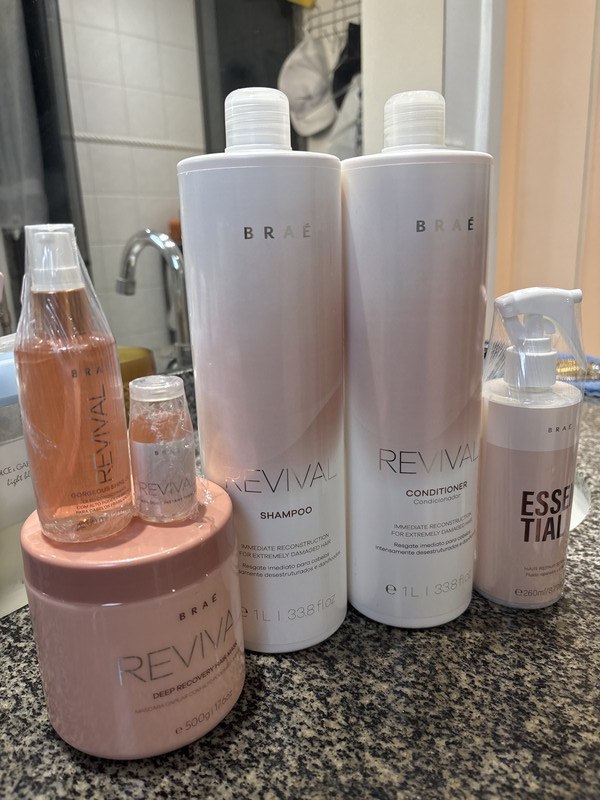 Kit Completo Brae Revival Shampoo 1L +Condicionador 1L + Essential 260ml + Mascara 500g + ...