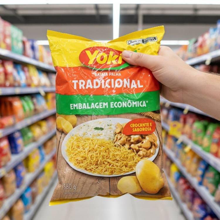 Batata Palha Frita Tradicional Yoki Pacote 380g Embalagem Econômica