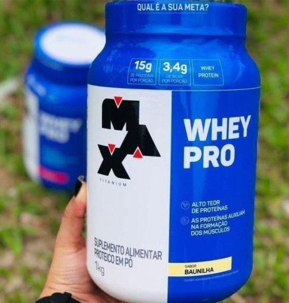 Whey Pro Baunilha Max Titanium Protein Pro Com Bcaa E Aminoácidos 1kg Sabor Baunilha