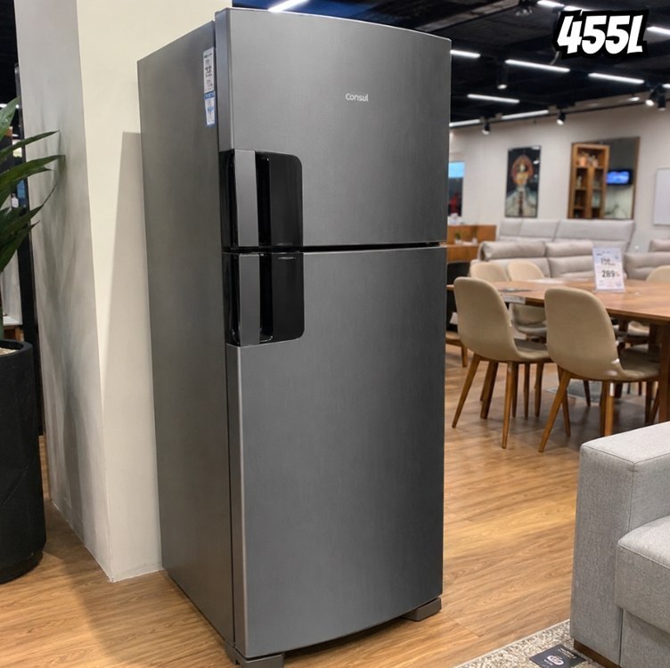 Geladeira Consul Frost Free Duplex de 455L Inverter c/ Espaço Flex Inox - 220v