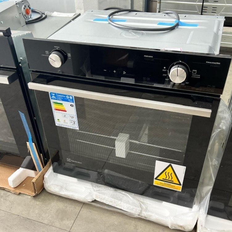 Forno de Embutir Electrolux a Gás 80L Efficient com PerfectCook360 Preto OE8GH 220v