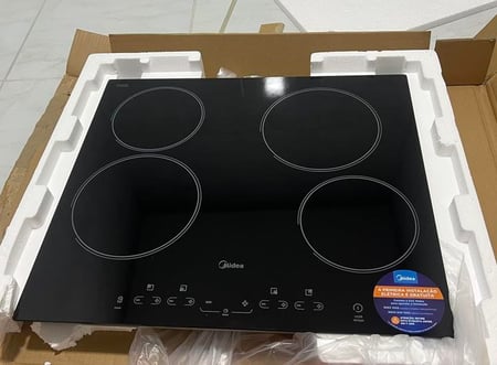 Cooktop 4 Bocas Vitrocerâmico Midea Painel Touch 9 Potências c/ Timer - 220v