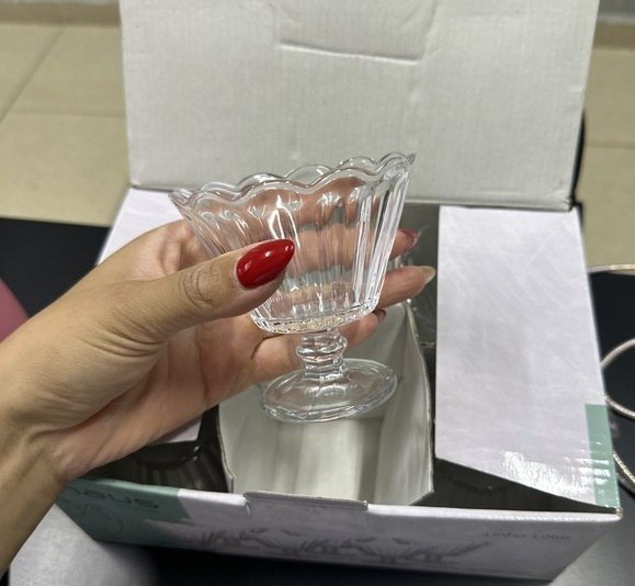 Jogo de Taças de Vidro para Sobremesa Transparente Haus Concept Lótus 150ml - 6 Peças