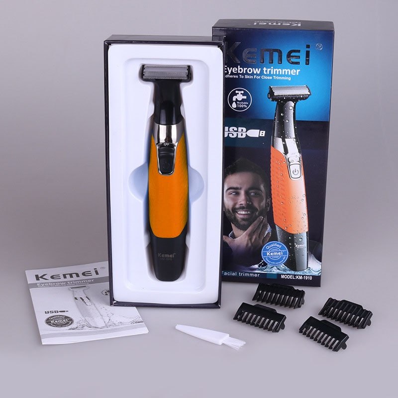 Maquininha 3 Em 1 Kemei KM-1910 Aparador Pelo Corpo Água Resistente