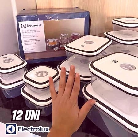 Jogo de Potes de Plástico Herméticos Electrolux com Tampa - 12 Peças