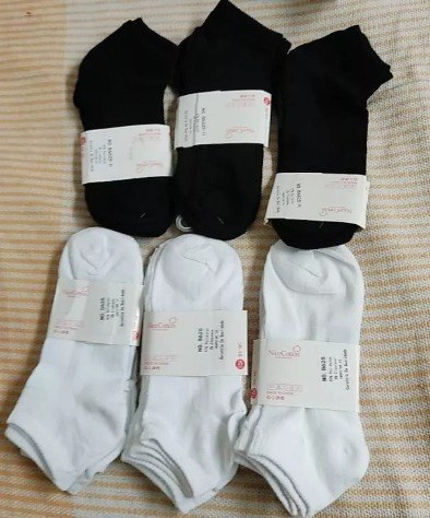 Kit 10 Pares de Meias Soquete Unissex 80% Algodão Premium Branco e Preto - Tam. 38 ao 43