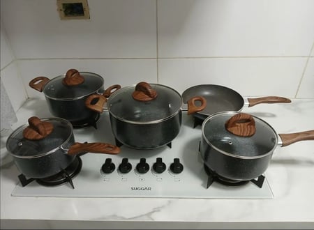 Jogo De Panelas Brinox Antiaderente Ceramic Indução 5 Peças