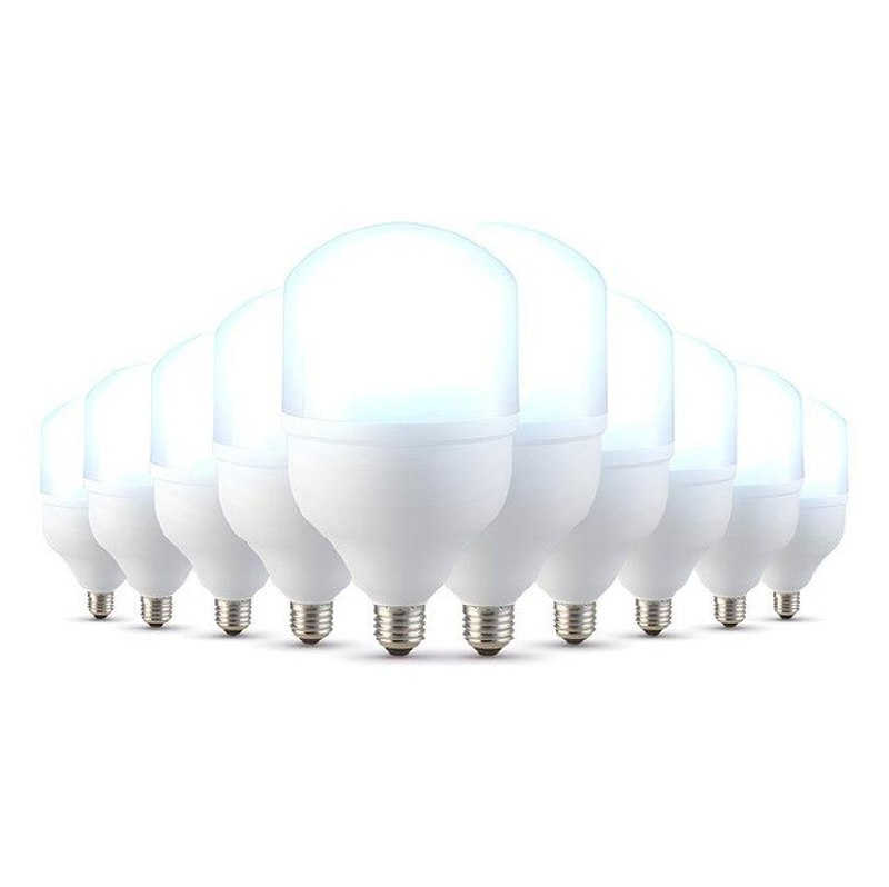 Kit 10 Lampadas Led Bulbo Hp 50w 6500k Branco Frio E27 110v/220v Bivolt Cod: Alut000111-10...