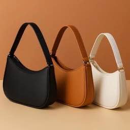 Kit 3 Bolsas Feminina Tote Pequena Meia Lua Baguete Elegante