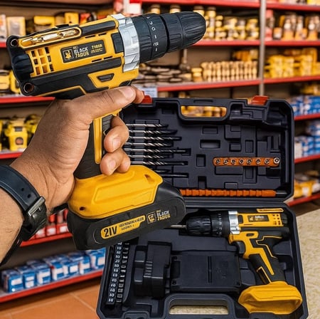 Parafusadeira E Furadeira Impacto The Black Tools Tb-21pw 3/8 Cor Amarelo Frequência 50/60...