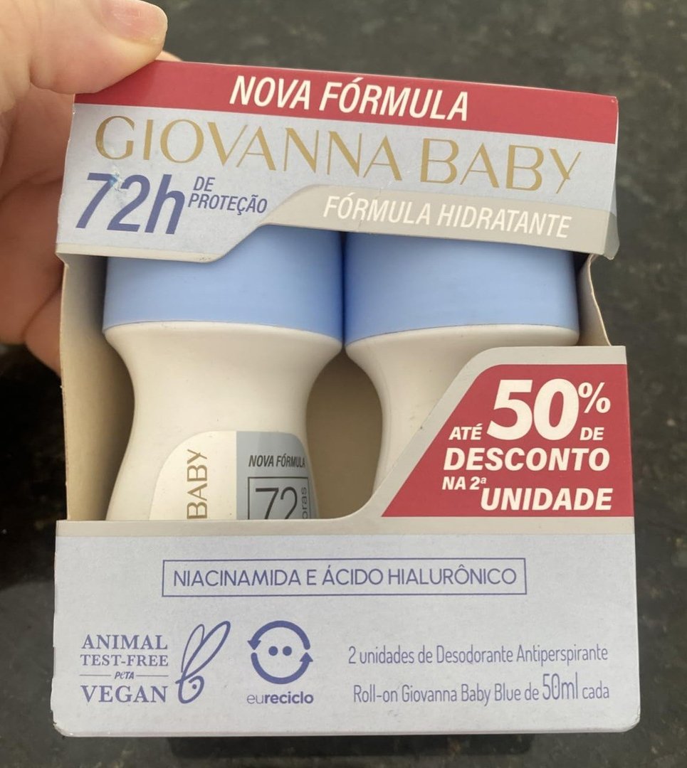 Kit 2 Desodorante Roll On Giovanna Baby Feminino 50ml Blue
