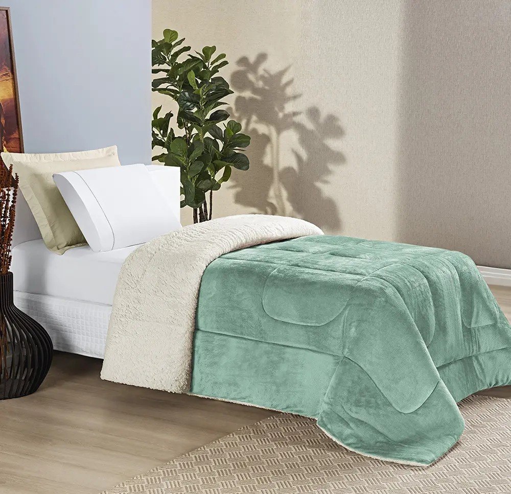 Coberdrom Everest Lã Pele De Carneiro Solteiro 2,40x1,50 - 7 cores