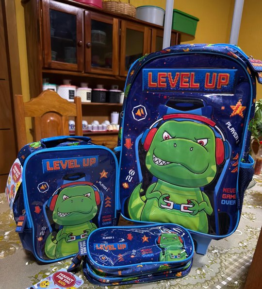 Kit Yupe Level UP Mochila Rodinhas + Estojo 2 Divisórias e Lancheira Térmica