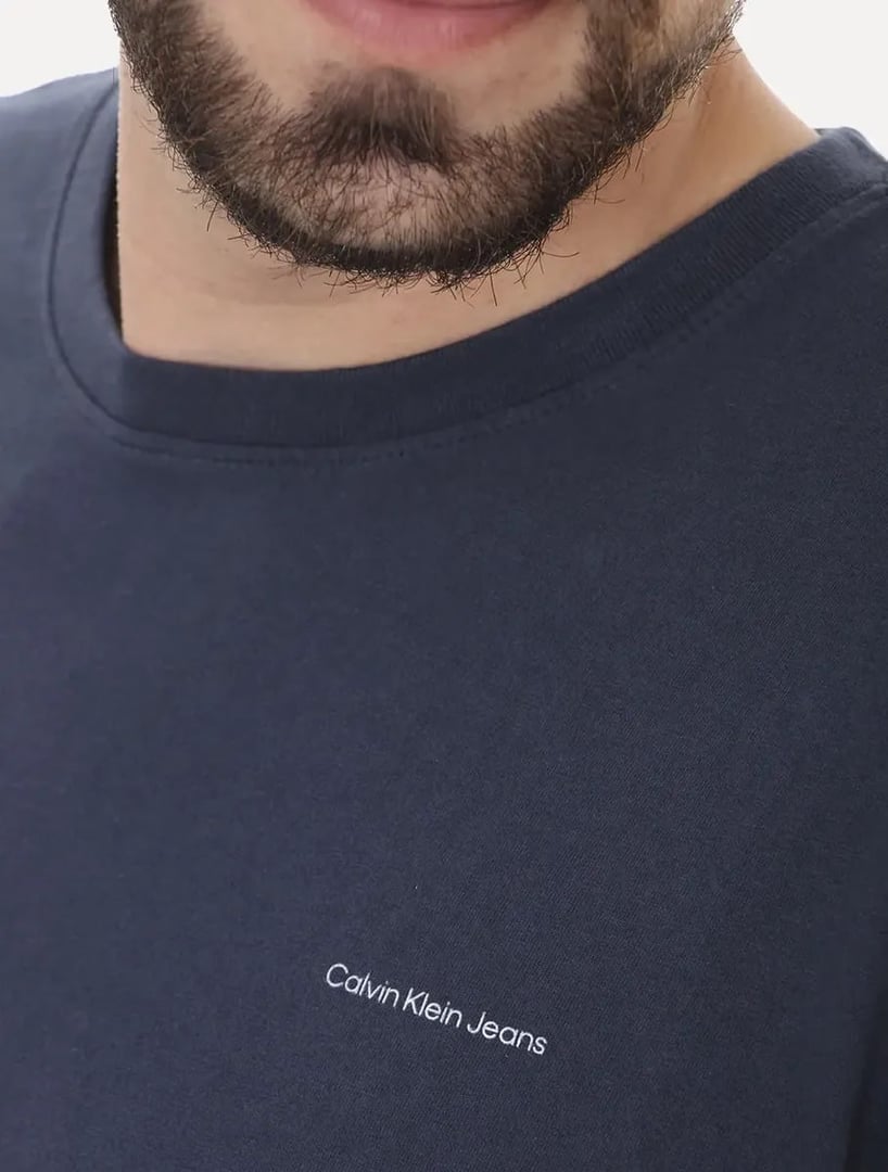 Camiseta Calvin Klein Jeans Light New Logo Azul Marinho