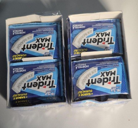 Chiclete Trident Max Hortelã Fresca Sem Açúcar - Caixa com 14 unid. de 16,5g
