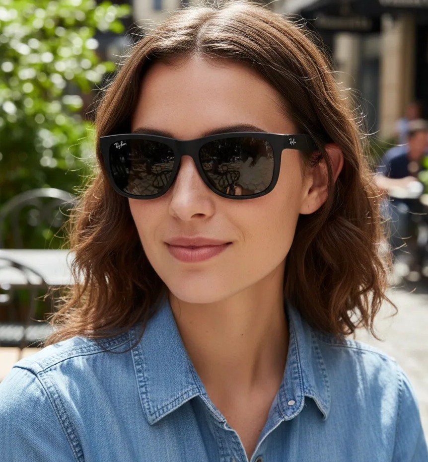 Óculos de Sol Ray-Ban Justin CLassic RB4165 Proteção Uv400 Unissex - Preto