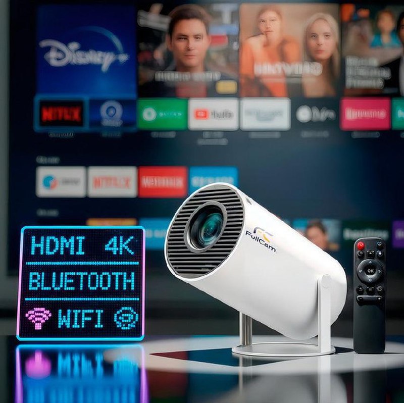 Mini Projetor Portátil Fc Fullcam 4k Android Full Hd Smart Wifi Cinema Home Hy300