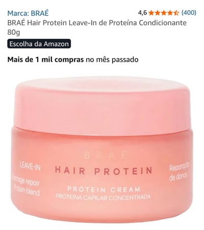 BRAÉ Hair Protein Leave-In de Proteína Condicionante 80g