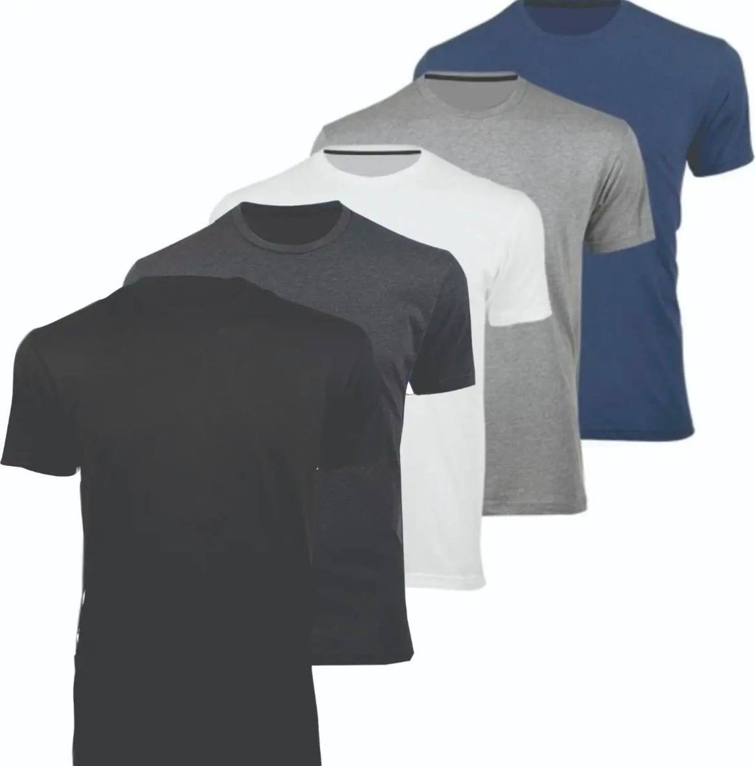 Kit 5 Camisetas Masculinas Básicas Algodão Premium Casual