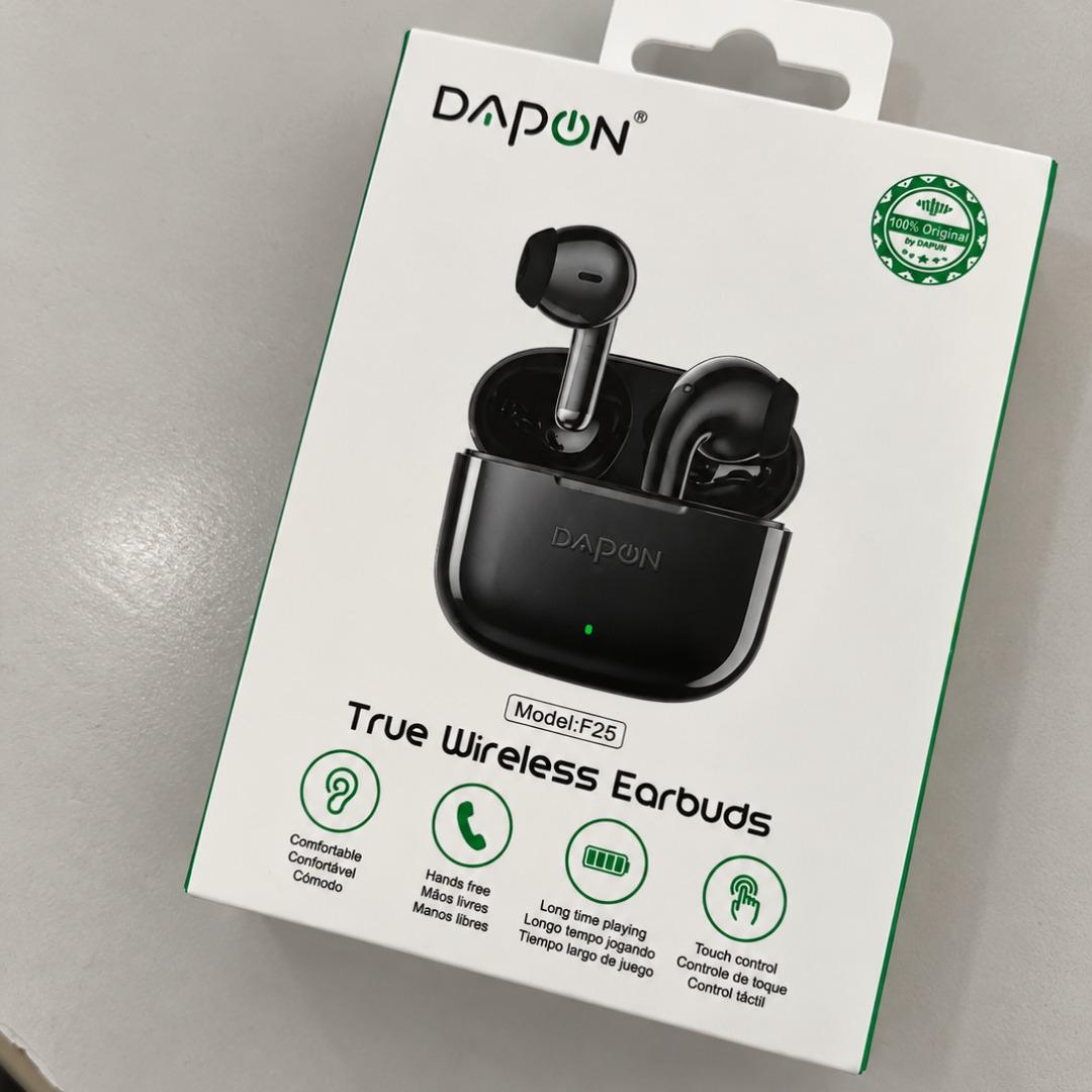 Fone De Ouvido Bluetooth TWS Dapon F25 Touch Sem Fio Com Microfone Cor Preto