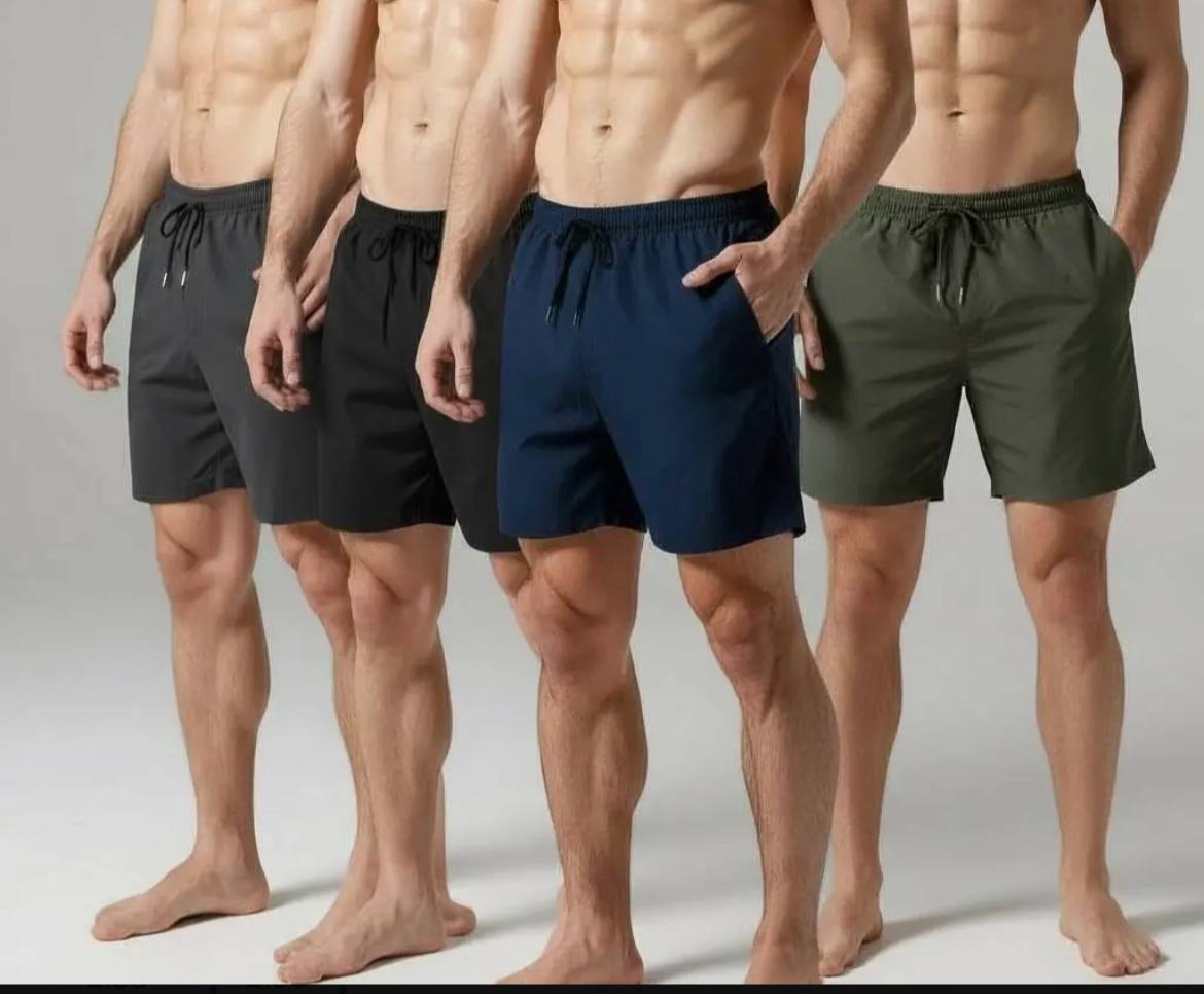 Kit 4 Short Tactel Masculino Casual Praia Bermuda Bolso