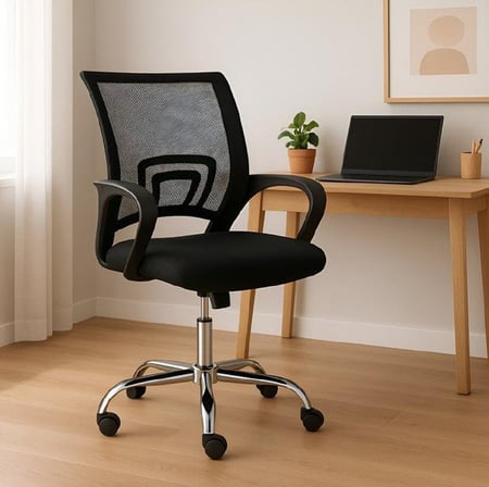 Cadeira Escritório Giratória Office Arco Estofado Mesh Cor Preto Material Do Estofamento T...