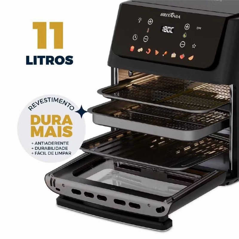 Air Fryer Oven Britânia 11L 8 Funções 1800W BAF11A