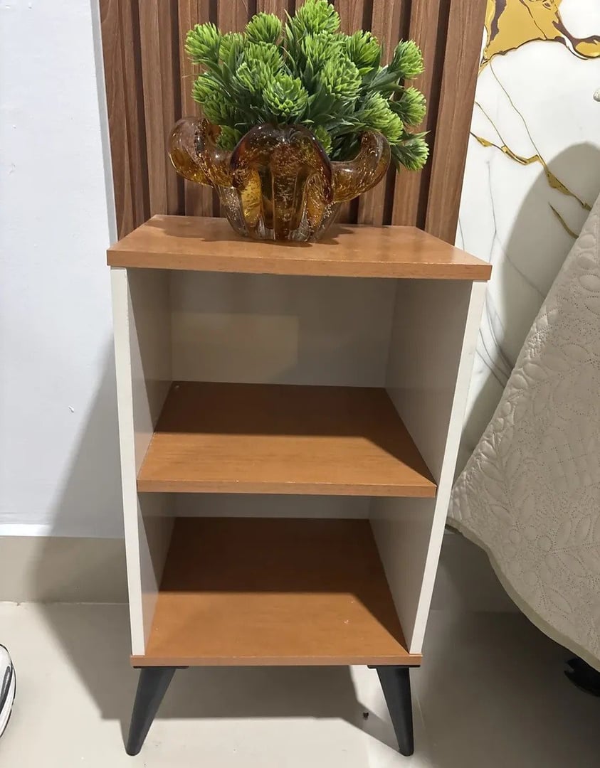 🤓Kit Conjunto 2 Mesa De Cabeceira Retro Cama Quarto Charme