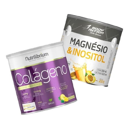 Colágeno Verisol Ácido Hialurônico 200g + Magnésio Inositol Sabor Abacaxi Com Hortelã