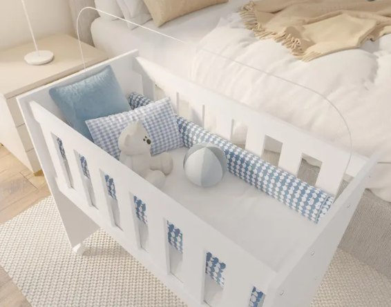 Moises Mini Berço Malu Com Colchão Multifuncional Kids - Branco