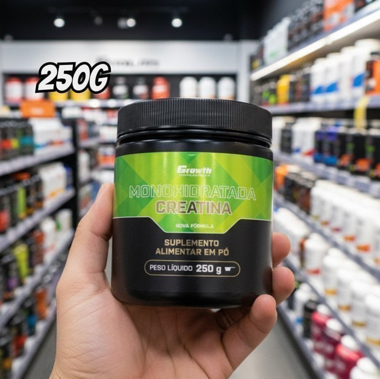 Creatina Monohidratada 250g Growth Supplements - Sem Sabor Em Pó