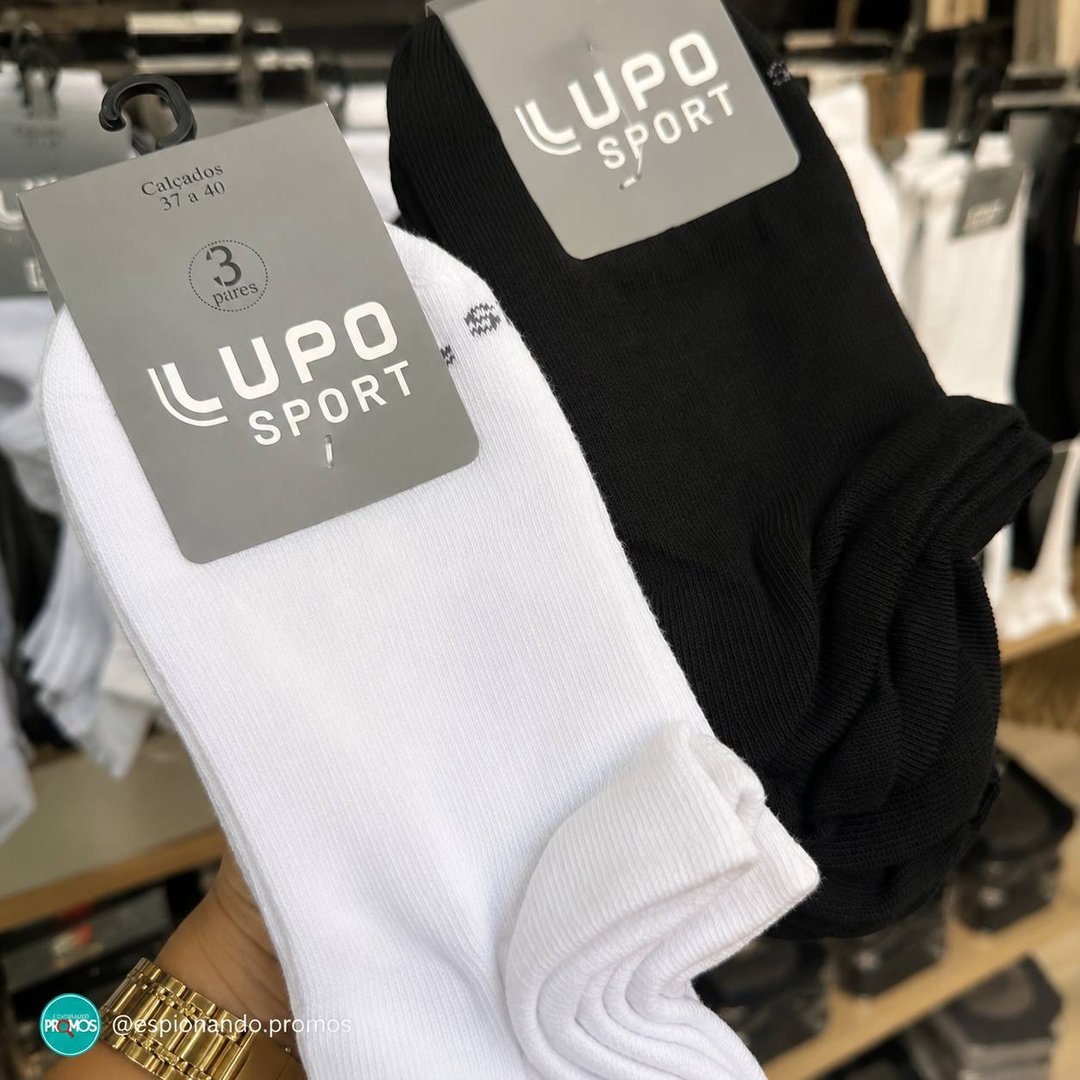 Kit 6 Pares Meias Soquete Invisível Lupo Algodão Unissex