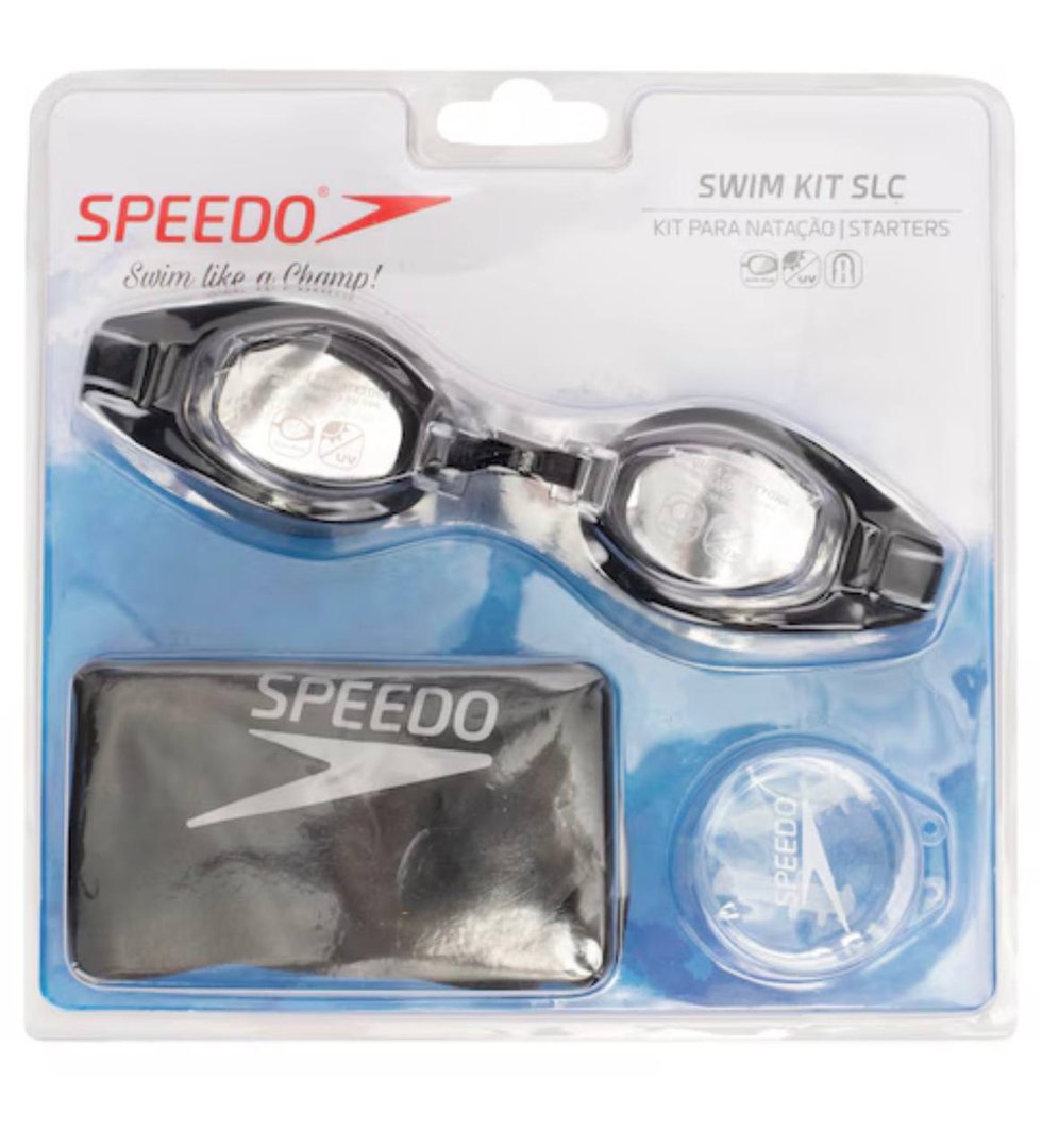 Kit de Natação Speedo Swim com Óculos + Touca + Protetor de Ouvido - Adulto