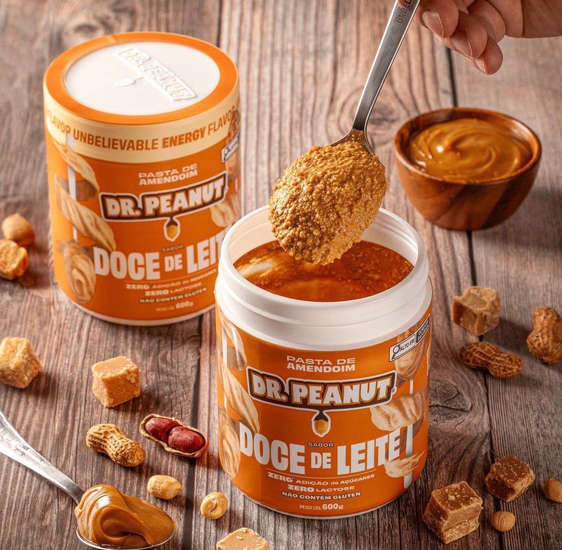 Pasta De Amendoim Dr. Peanut Com Whey Sabor Doce De Leite 600g
