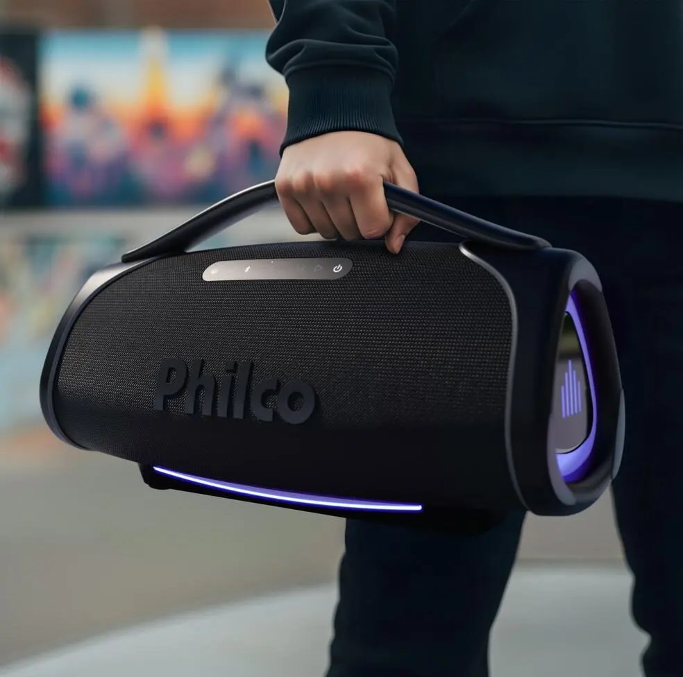 Caixa De Som Boombox Philco Extreme Bluetooth V.5.4 300w Pbx01 Bateria de Até 30H Preto - Bivolt