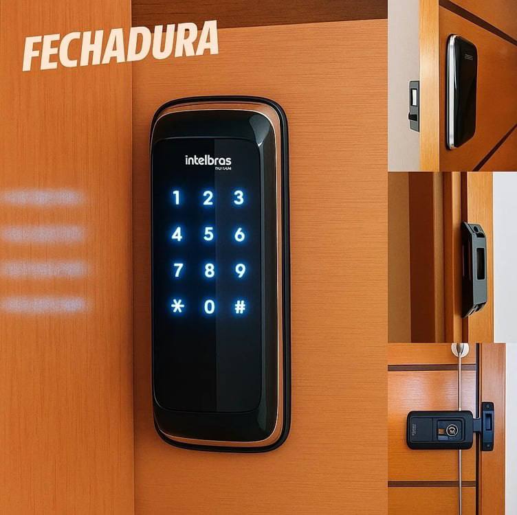 Fechadura Digital De Sobrepor Intelbras Fr 101 Preto
