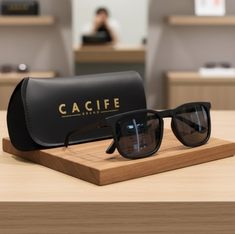 Kit Óculos De Sol Quadrado Premium + Case Estojo Proteção Uv