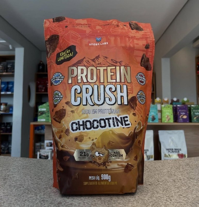 Whey Protein Crush 100% Concentrado Under Labz Coenzima Q10 Sabor Chocotine 900g