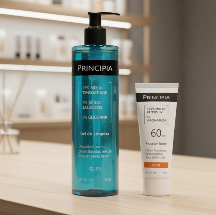 Principia Kit Gel De Limpeza Gl-01 + Protetor Solar Facial Ps-01 Fps 60