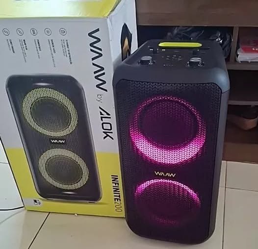 🤓WAAW by ALOK Caixa de Som INFINITE 100 Bluetooth, Tipo Torre, Até 14h de Autonomia, 4 Al...