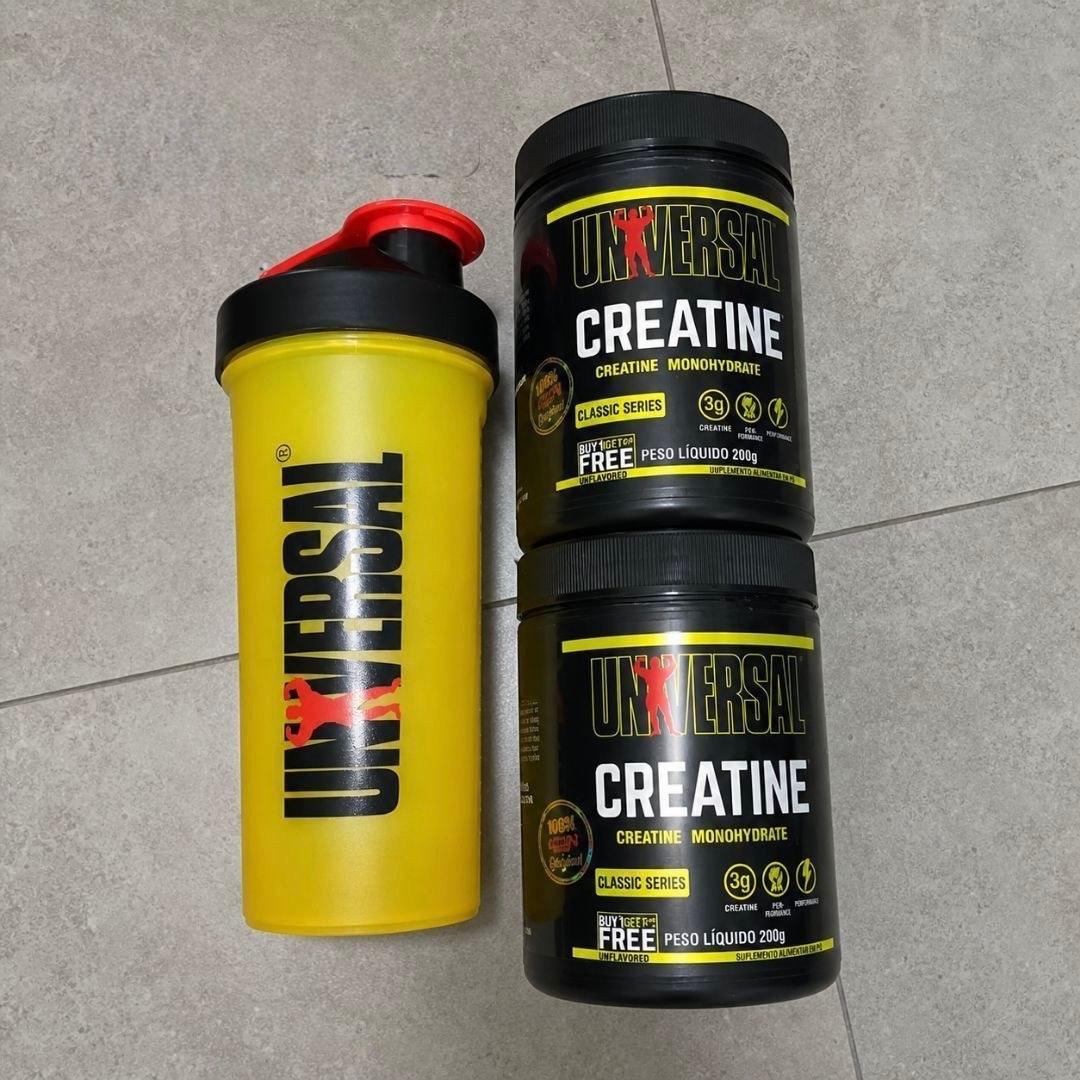 2x Creatina Monohydrate Universal Nutrition 200g + Coqueteleira