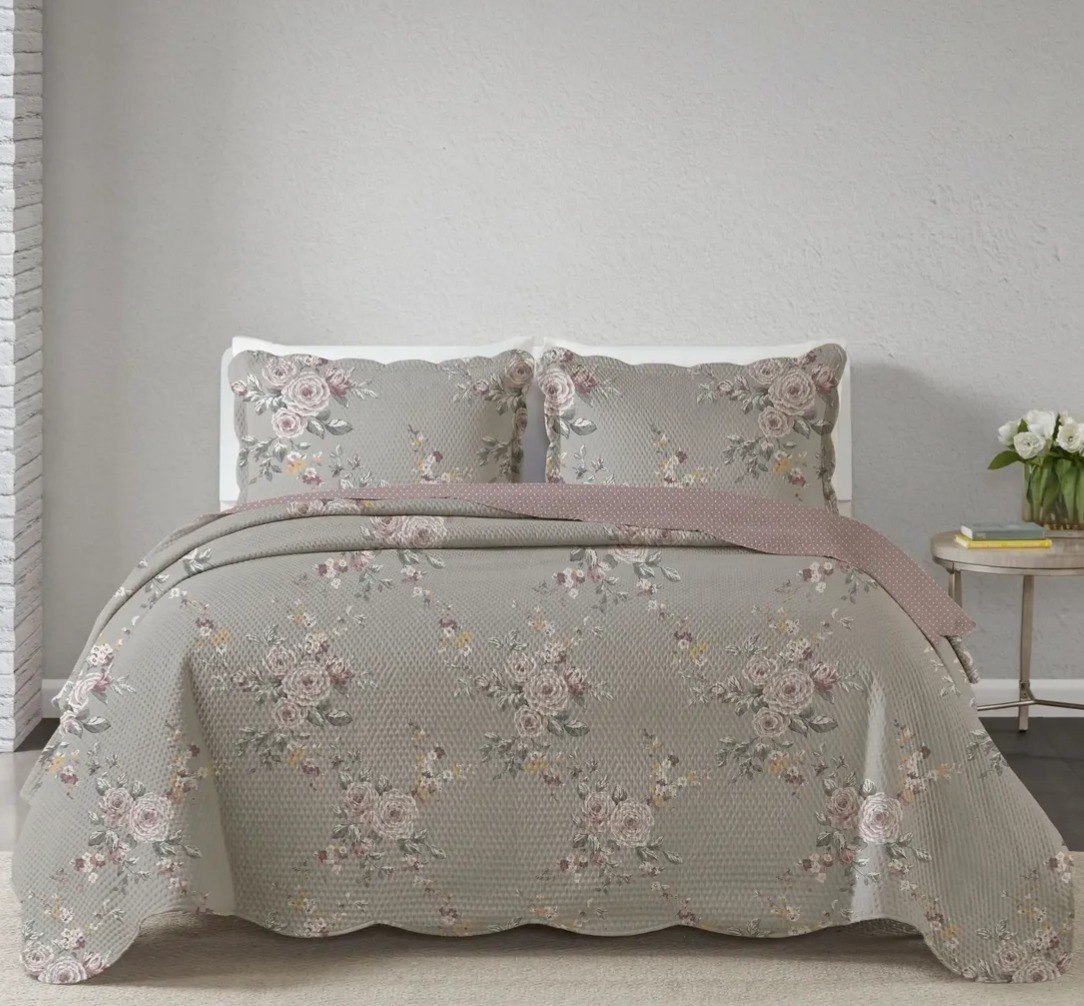 Kit Cobre Leito Colcha Cama Queen 240x260 Dupla Face 3 peças - 15 cores