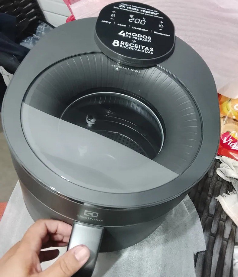 Fritadeira Airfryer Electrolux Expert Visor 5,1L Painel Digital Touch Cinza 1500w - 110v