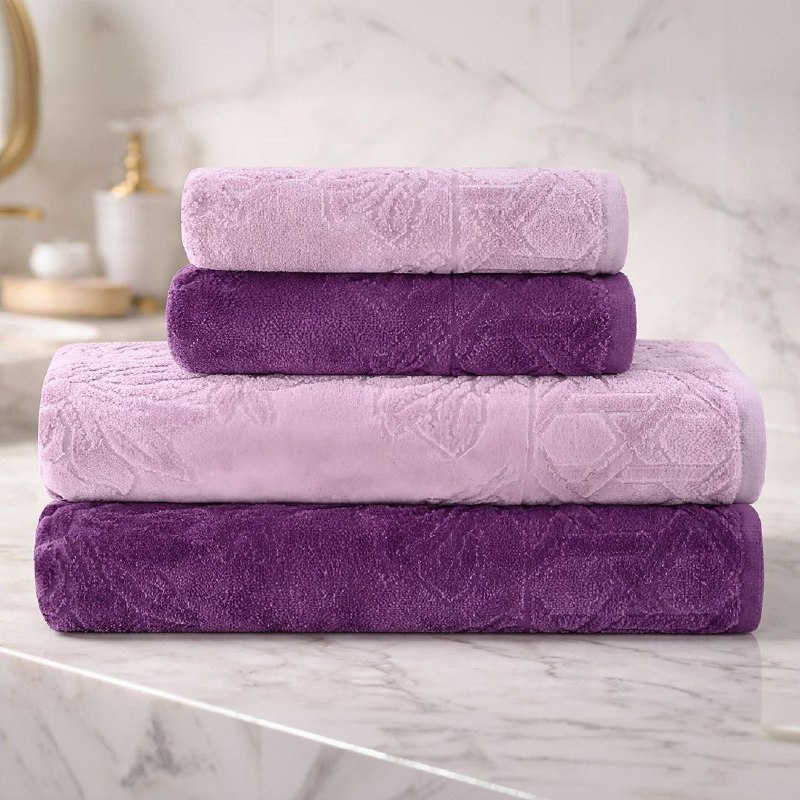 Jogo De Toalhas Banho Village Com 4 Peças Lilás E Roxo Buddemeyer
