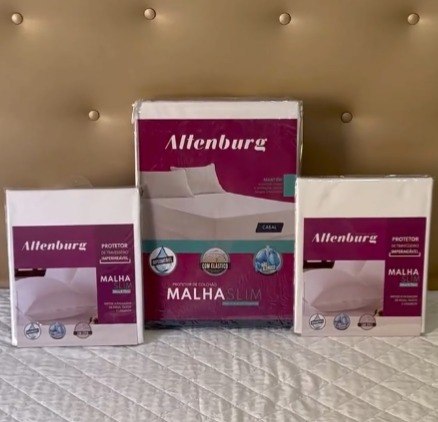 Kit Protetor De Colchão Impermeavel Casal Altemburg +2 Capas Protetora De Travesseiros Impermeavel